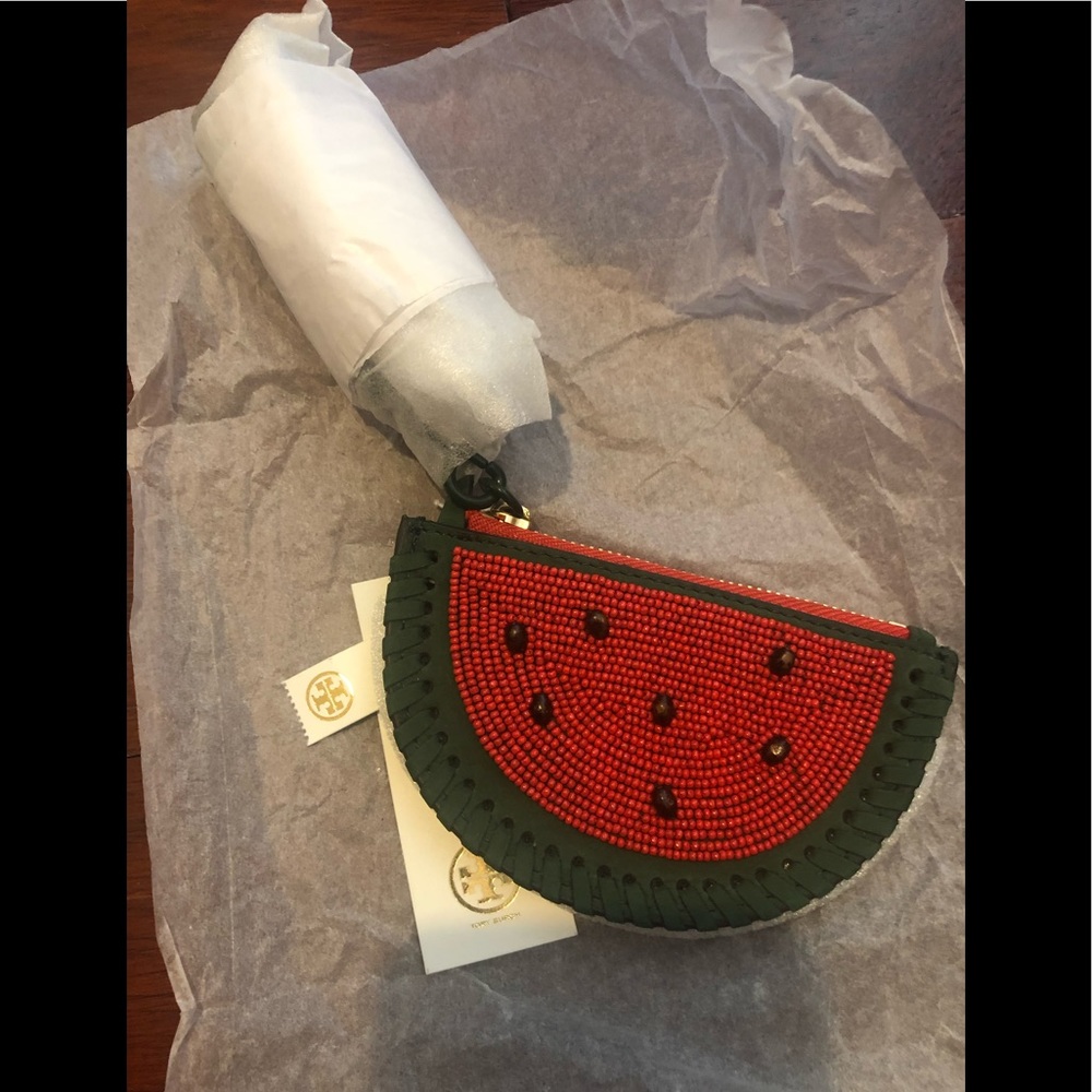 Tory Burch Watermelon Leather Coin Purse - Picture 2 of 4